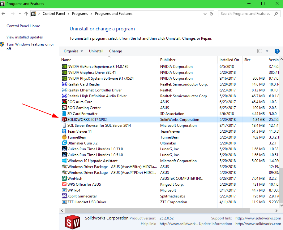 solidworks control panel